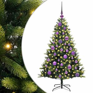 vidaXL Mākslīgā izliektā Ziemassvētku egle ar 150 LED gaismām Zaļa