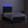 vidaXL atsperu gulta ar matraci, LED, melns audums, 120x190 cm