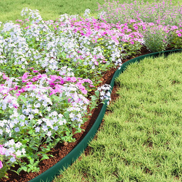 vidaXL Zāliena apmales Zaļa 5000 x 4 x 5 cm Plastmasa