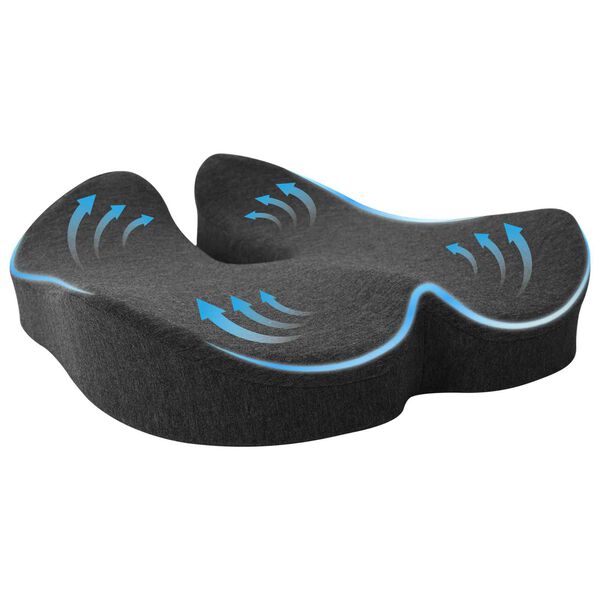 vidaXL Sēdvietas spilvens Tum&scaron;i pelēks 50 x 43 x 10 cm Atmiņas putas