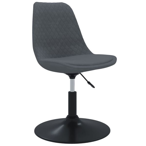 vidaXL grozāmi virtuves krēsli, 6 gab., tum&scaron;i pelēks samts