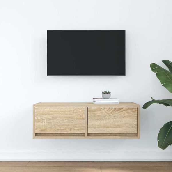vidaXL TV skapītis, ozolkoka krāsa, 80x31x25,5 cm, inženierijas koks