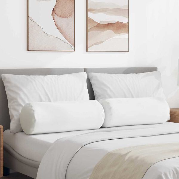 vidaXL Spilveni 2 pcs Balts Ø 25 x 70 cm audums