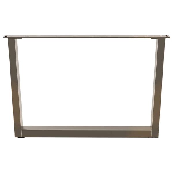 vidaXL kafijas galdiņa kājas, 2 gab., V-veida, dabīgs tērauds, 70x(42-43,3) cm