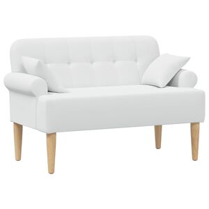 vidaXL Divvietīga mēbele ar pogu pūkām Balts 120 x 65 x 79 cm Audums