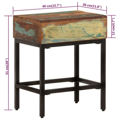 vidaXL galdiņš, 40x30x51 cm, pārstrādāts masīvkoks
