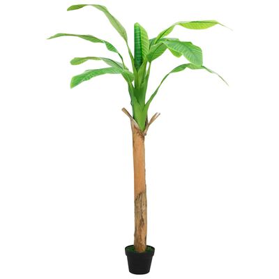 vidaXL mākslīgais augs, banānkoks ar podiņu, 180 cm, zaļš