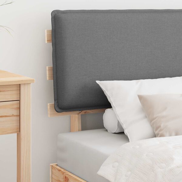 vidaXL Gultas rāmis ar polsterētu galvas balstu Gai&scaron;i pelēks