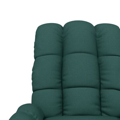 vidaXL elektrisks masāžas krēsls, tumši zaļš audums