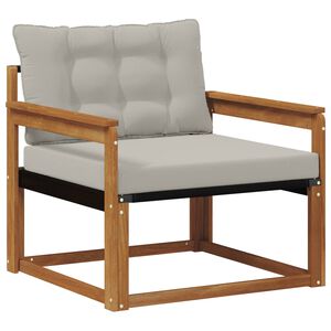 vidaXL Āra dīvānu komplekts Cieta akācijas koks un tekstilēns Dabiska