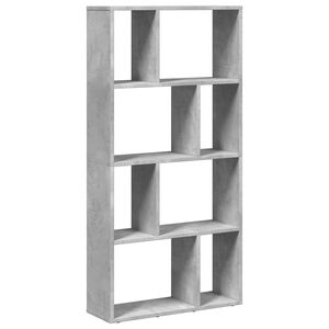 vidaXL grāmatu plaukts, betona pelēks, 60x20x120,5 cm, inženierijas koks