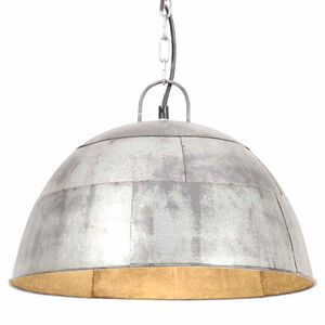 vidaXL griestu lampa, industriāls dizains, sudrabaina, 25 W, 41cm, E27