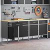 vidaXL Darba skapis ar slēdzeni 4 pcs Melns un pelēks 200 x 55 x 85 cm