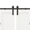 vidaXL bīdāmo durvju sistēma, 366 cm, melns tērauds