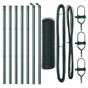 vidaXL Žoga āķis Zaļa 10 x 0,4 m (13 mm siets) Tērauds un PVC