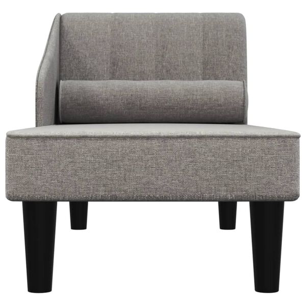 vidaXL zvilnis ar cilindra formas spilvenu, gai&scaron;i pelēks, audums