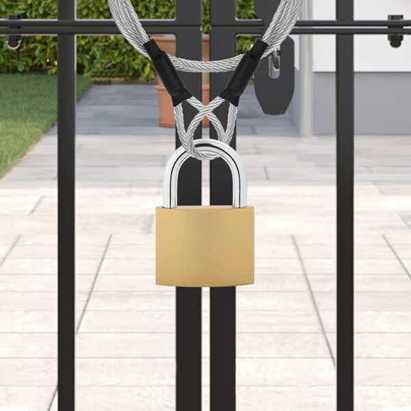 vidaXL U slēdzene ar atslēgām Misiņ&scaron; 6 x 2 x 9,1 cm Dzelzs