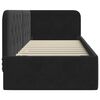 vidaXL Stūra gultas rāmis ar galvas klāju Melna 80 x 200 cm Samts