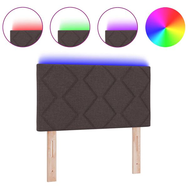 vidaXL Galvgalis ar LED sloksnes lukturiem Brūna 80 cm audums