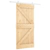 vidaXL Slīdo&scaron;ās durvis Dabisks un balts 100 x 210 cm Priedes masīvkoks