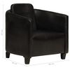 vidaXL atpūtas krēsls, melna dabīgā āda