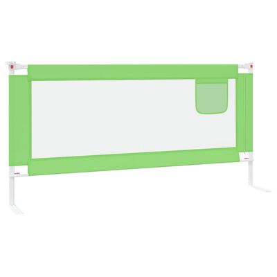vidaXL bērnu gultas aizsargbarjera, zaļa, 190x25 cm, audums