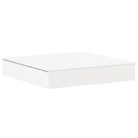 vidaXL smilšu kaste ar vāku, 111x111x19,5 cm, balts, priedes masīvkoks