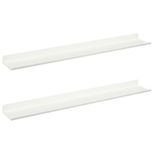 vidaXL Peldējo&scaron;ais plaukts 2 gab. Balts 60 x 8,5 x 2,5 cm Tērauds
