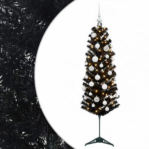 vidaXL Mākslīgā slaida Ziemassvētku egle ar bumbiņām 120 cm 150 LED