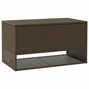 vidaXL dārza spilvenu kaste, brūna, 100x55x55,5 cm, polirotangs