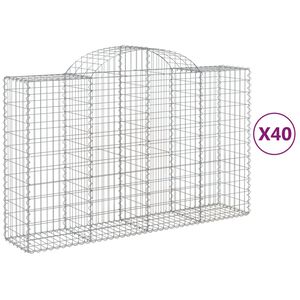 vidaXL arkveida gabiona grozi, 40 g., 200x50x120/140cm, cinkota dzelzs