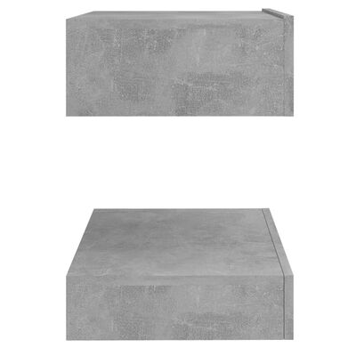 vidaXL naktsskapītis, 60x35 cm, betona pelēks, skaidu plāksne
