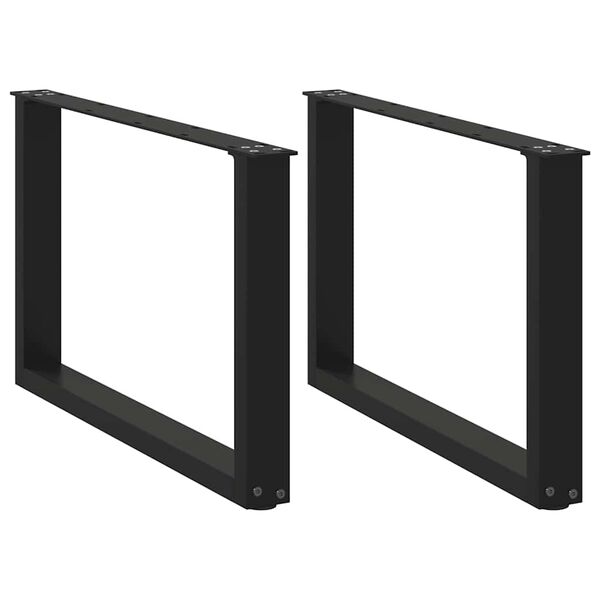 vidaXL kafijas galdiņa kājas, 2 gab., U-veida, melnas, 60x(42-43) cm, tērauds