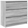 vidaXL kumode, pelēka koka, 80x35x76 cm, inženierijas koks