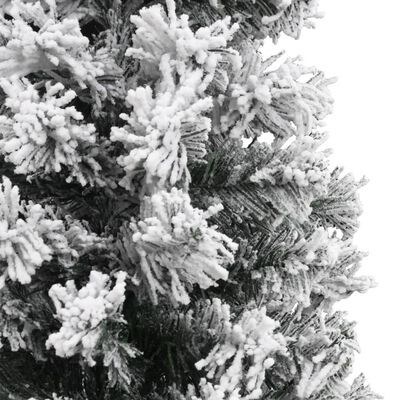 vidaXL mākslīgā Ziemassvētku egle ar sniegu, šaura, zaļa, 180 cm, PVC