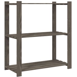 vidaXL 3-līmeņu glabā&scaron;anas plaukts, pelēks, 80x38x90 cm, priedes koks