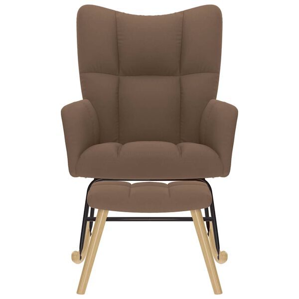 vidaXL &scaron;ūpuļkrēsls ar kājsoliņu, brūns audums