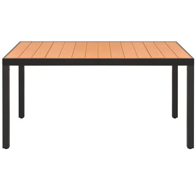 vidaXL dārza galds, brūns, 150x90x74 cm, alumīnijs un WPC