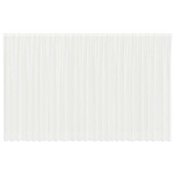 vidaXL Mežģīņu aizkars ar aizkariem Balts 300 x 750 cm Poliesters