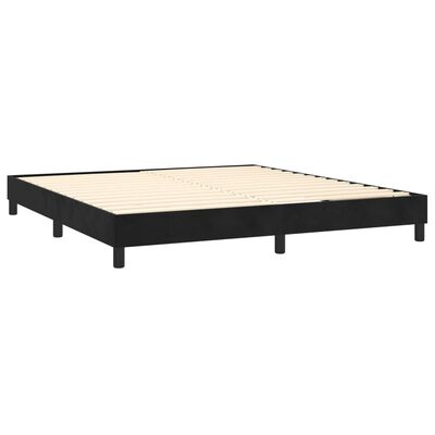 vidaXL atsperu gulta ar matraci, melna samts, 160x200 cm