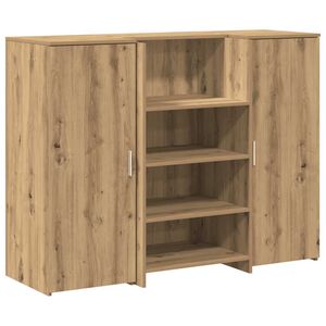 vidaXL reģistratūra, koka krāsa, 135x50x103,5 cm, inženierijas koks
