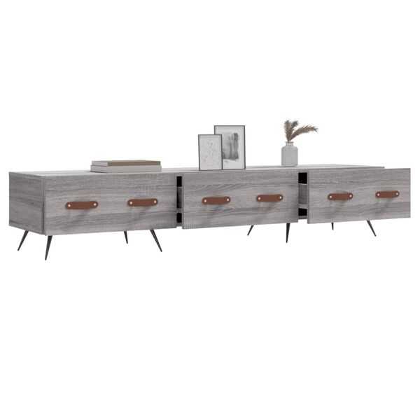 vidaXL TV skapītis, pelēka ozolkoka, 150x36x30 cm, inženierijas koks