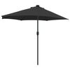 vidaXL Dārza parasols Melna 294 x 150 x 224 cm Poliesters un tērauds
