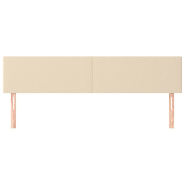vidaXL gultas galvgaļi, 2 gab., 90x5x78/88 cm, krēmkrāsas audums