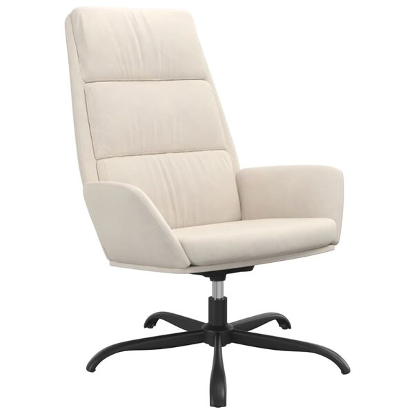 vidaXL atpūtas krēsls, balts samts