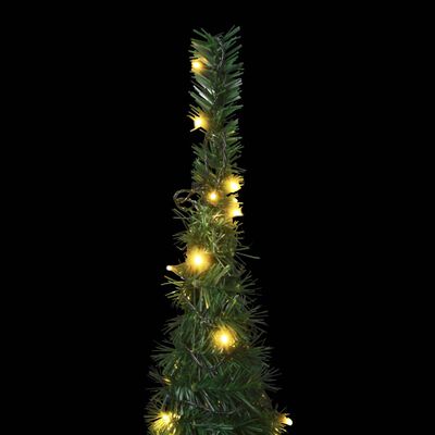 vidaXL izgaismota mākslīgā Ziemassvētku egle, saliekama, zaļa, 180 cm