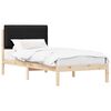 vidaXL Gultas rāmis ar polsterētu galvas balstu Melns 90 x 190 cm