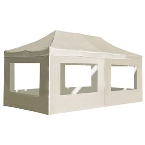 vidaXL saliekama nojume ar sānu sienām, 6x3 m, alumīnijs, krēmkrāsā