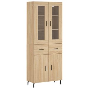 vidaXL augstais skapis, ozolkoka, 69,5x34x180 cm, inženierijas koks