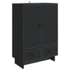 vidaXL Puse Melns 66 x 34,5 x 95 cm Inženierijas koks